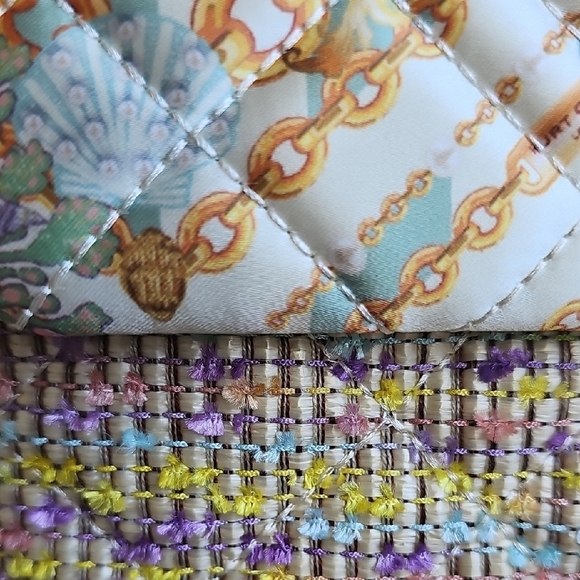 Kurt Geiger Mixed Media Tweed And Satin Shoulder Bag NWT - Picture 10 of 11